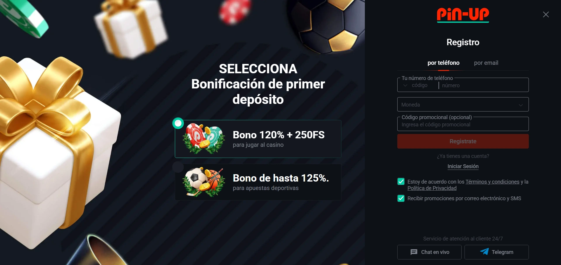 pinup casino en ecuador registro
